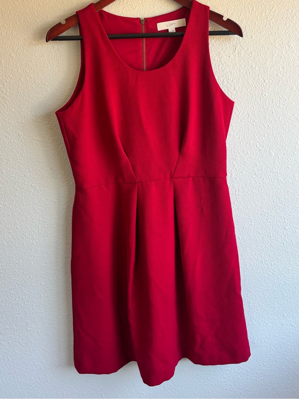 LOFT Red Sleeveless A-Line Dress